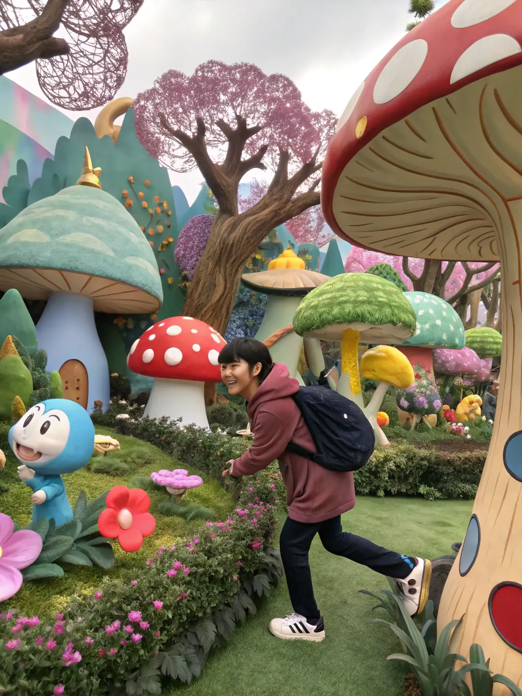A promotional image for an AI-generated animated series, featuring cute and quirky characters in a colorful and imaginative world, designed to appeal to a younger audience.