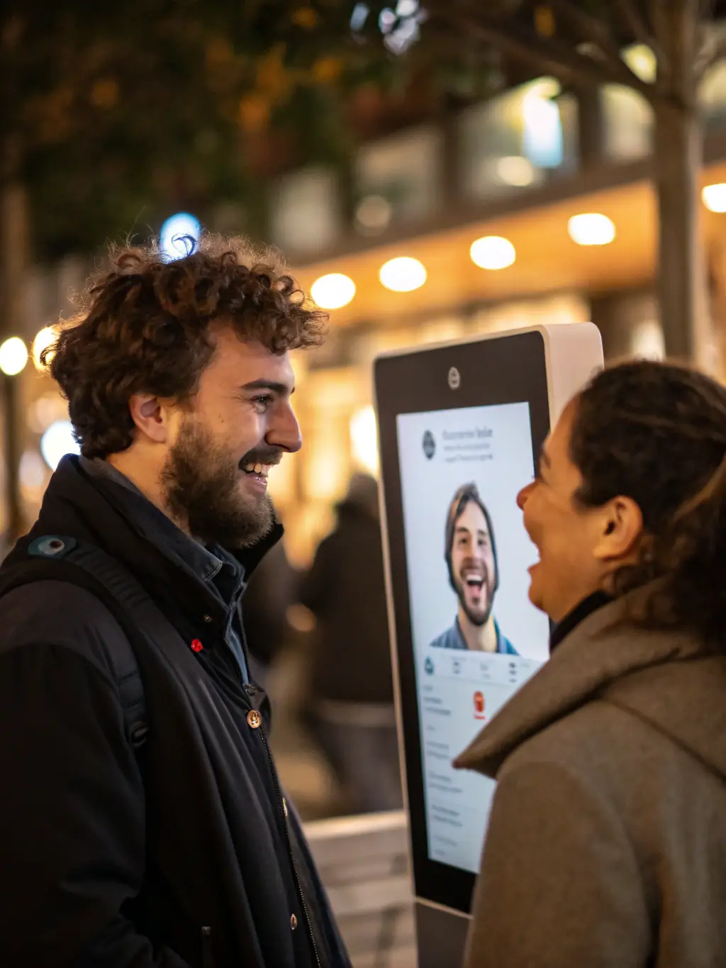 A digital rendering of a friendly, anime-style AI companion interacting with a user in a virtual environment, showcasing a positive and supportive interaction.